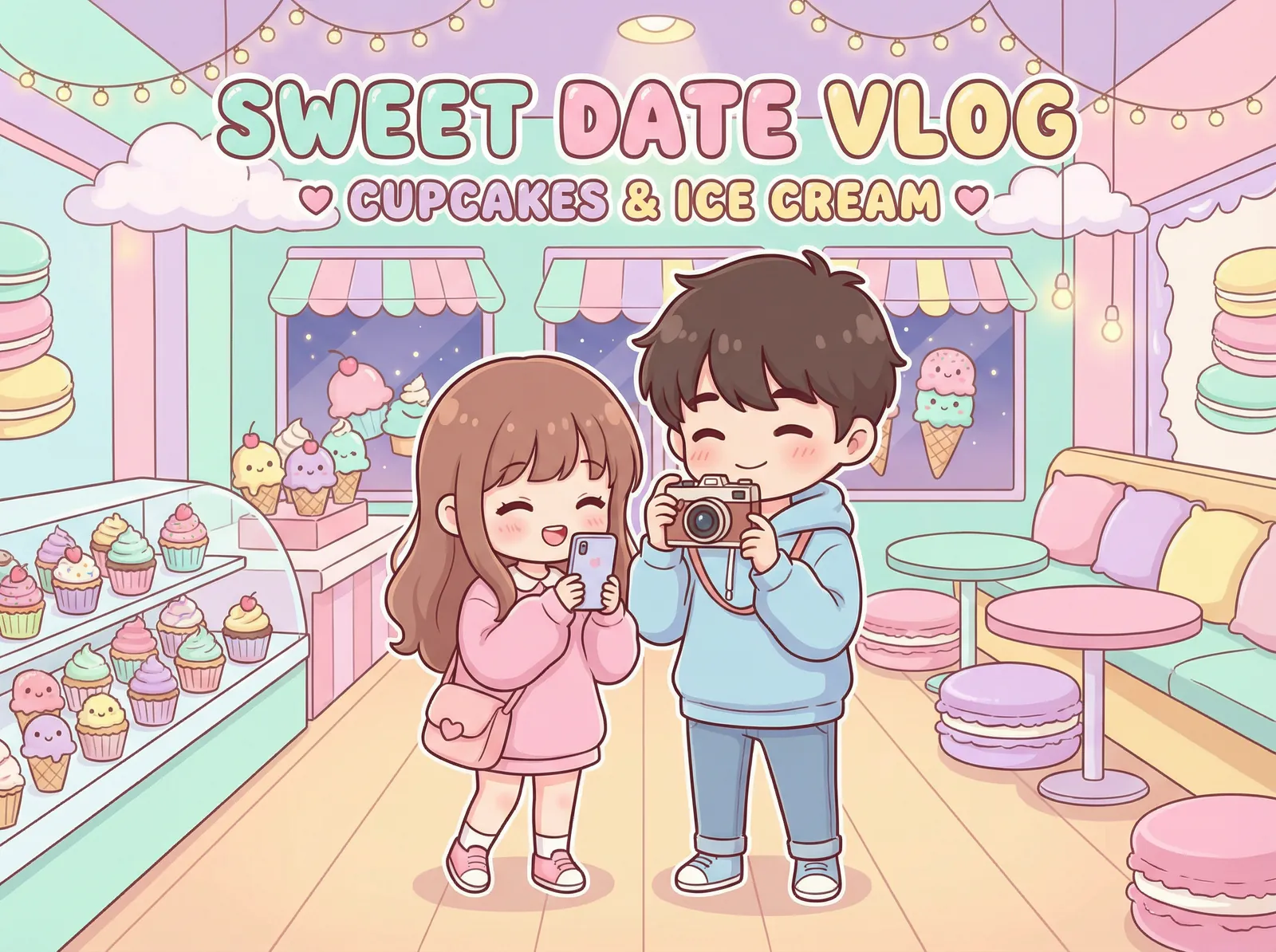 糖心视频 Vlog - 甜品店探店约会